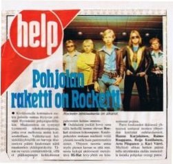 Kuva: Lehtileike. Rocket-yhtyeen artikkeli Help-lehdessä.