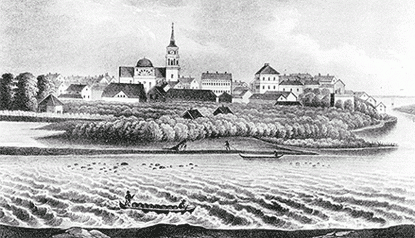Kuva: Oulu vuonna 1845.