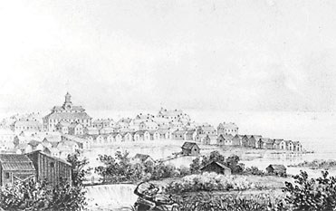 Kuva: 1800-luvun alun Oulua.